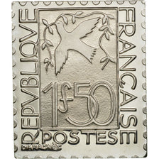 France, Médaille, Timbre, Colombe de la Paix, 1.50 Franc, 1983, FDC, Argent