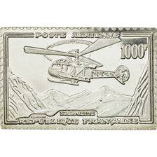Frankrijk, Medaille, Timbre, Hélicoptère Alouette, 1000 Francs, 1983, FDC