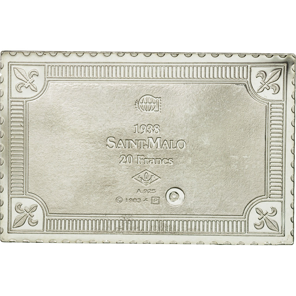 France, Médaille, Timbre, Saint-Malo, 20 Francs, 1983, FDC, Argent