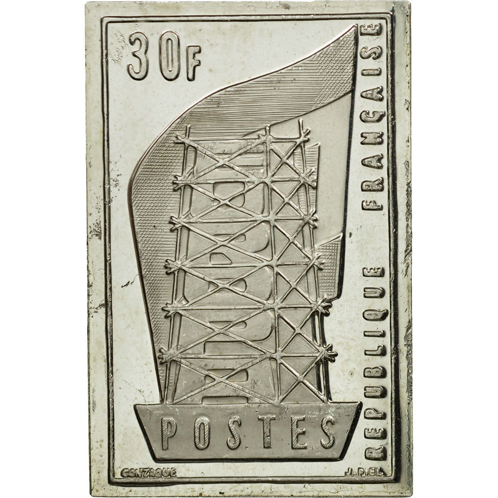 France, Medal, Timbre, Europa, 30 Francs, 1983, MS(65-70), Silver