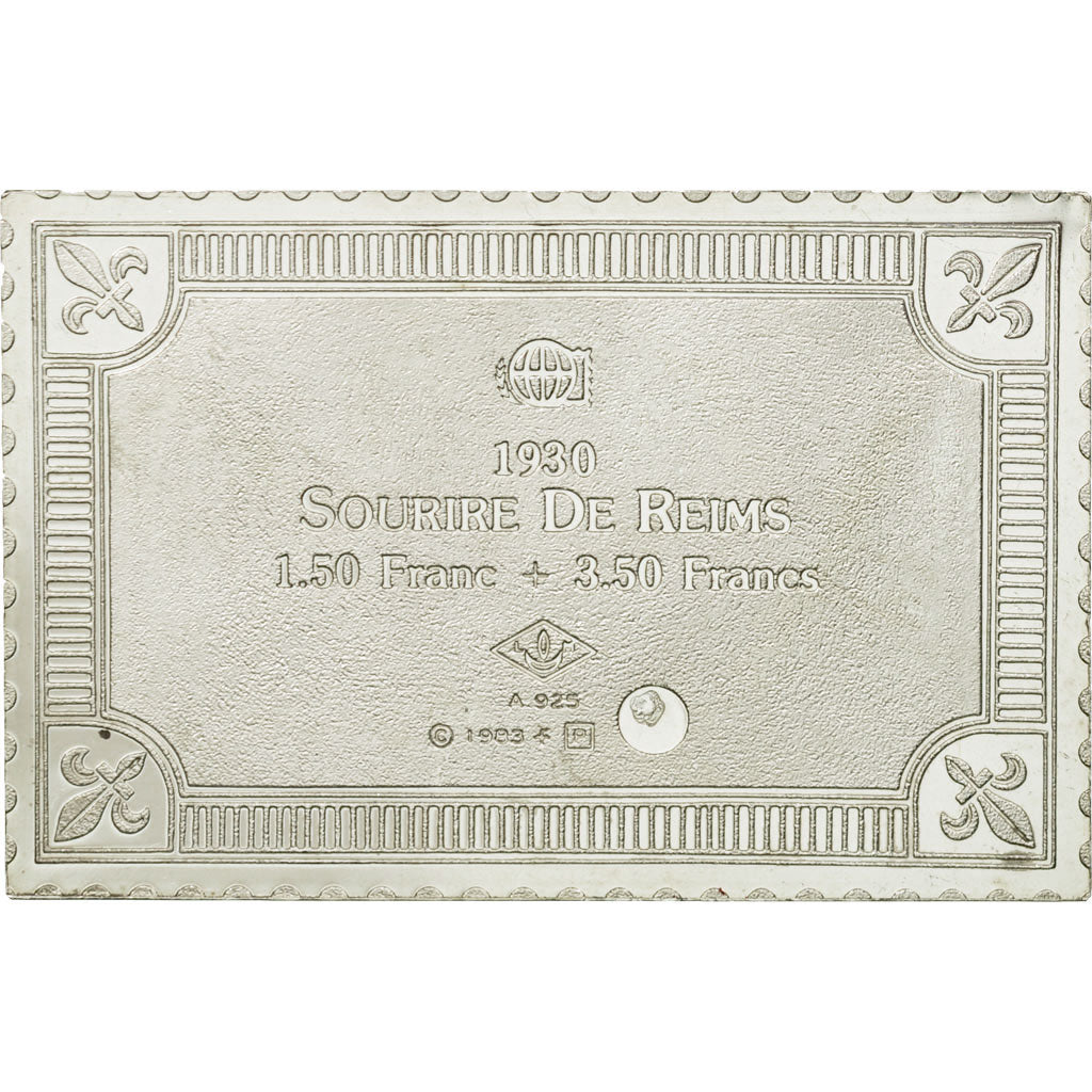 France, Medal, Timbre, Le Sourire de Reims, 1983, MS(65-70), Silver