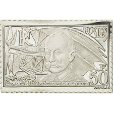 Francia, medalla, Timbre, Clément Ader, 50 Francs, 1983, FDC, Plata