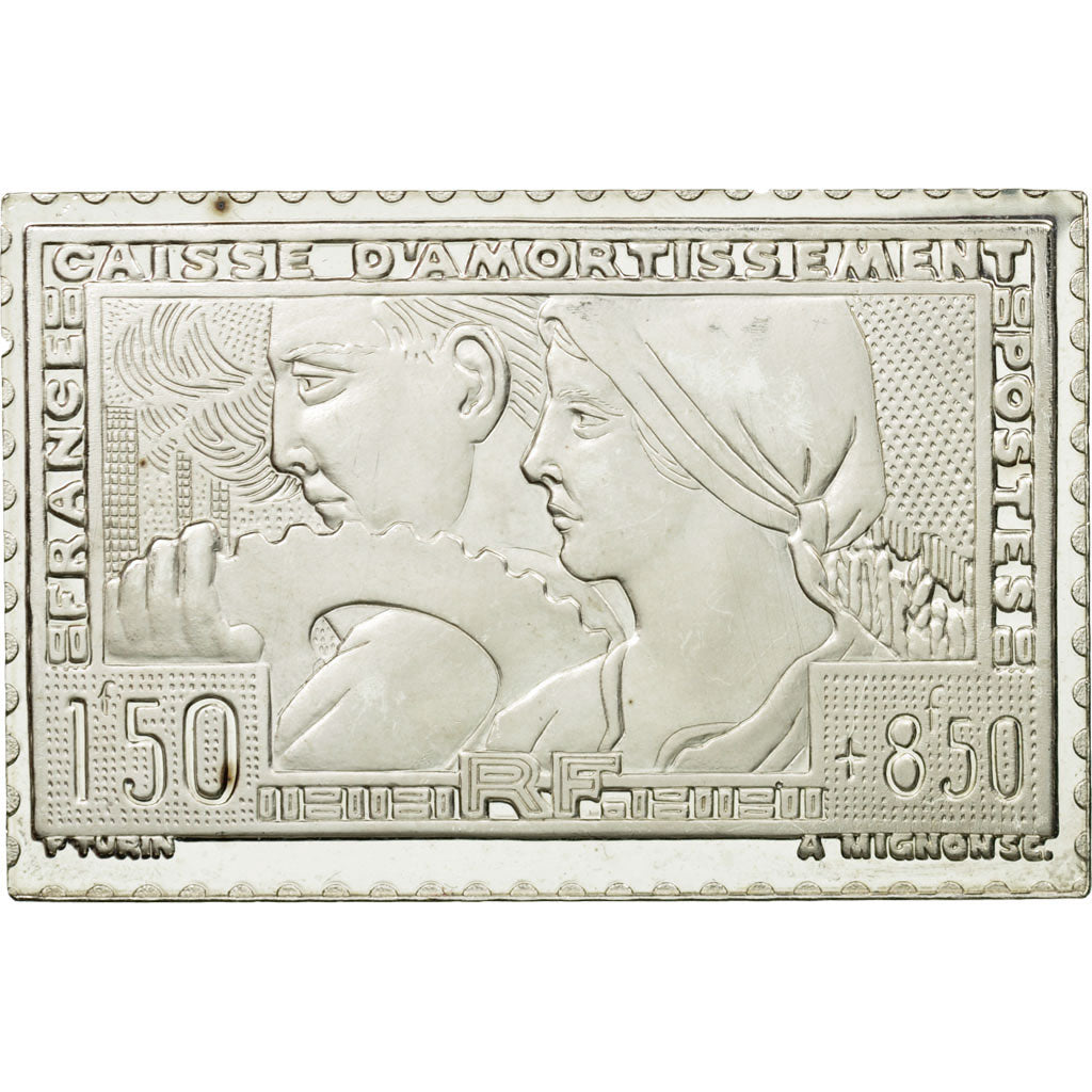 France, Médaille, Timbre, Le Travail, Caisse d'Amortissement, 1983, FDC, Argent