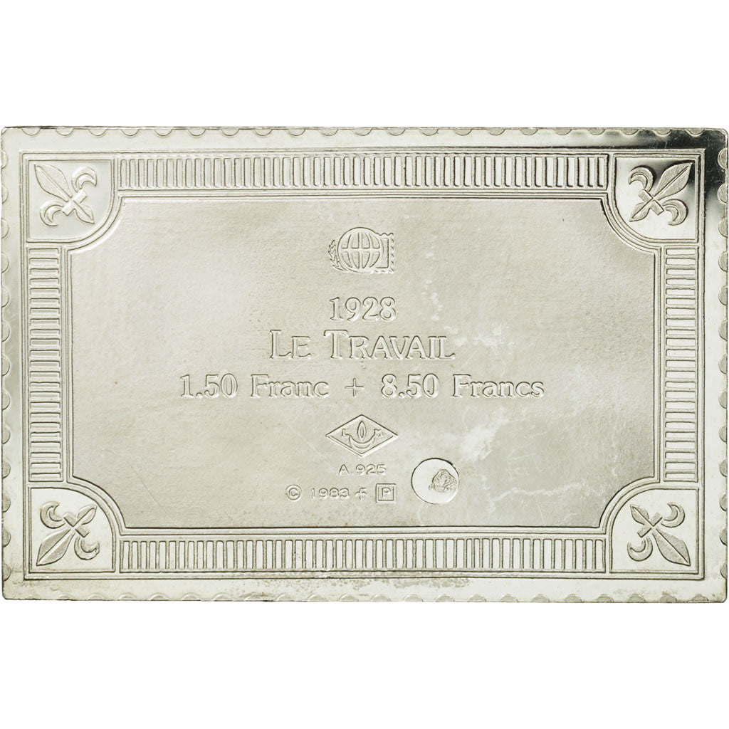 France, Médaille, Timbre, Le Travail, Caisse d'Amortissement, 1983, FDC, Argent
