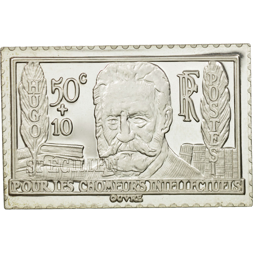 France, Medal, Timbre, Chomeur Intellectuels, Victor Hugo Surchargé, 1983