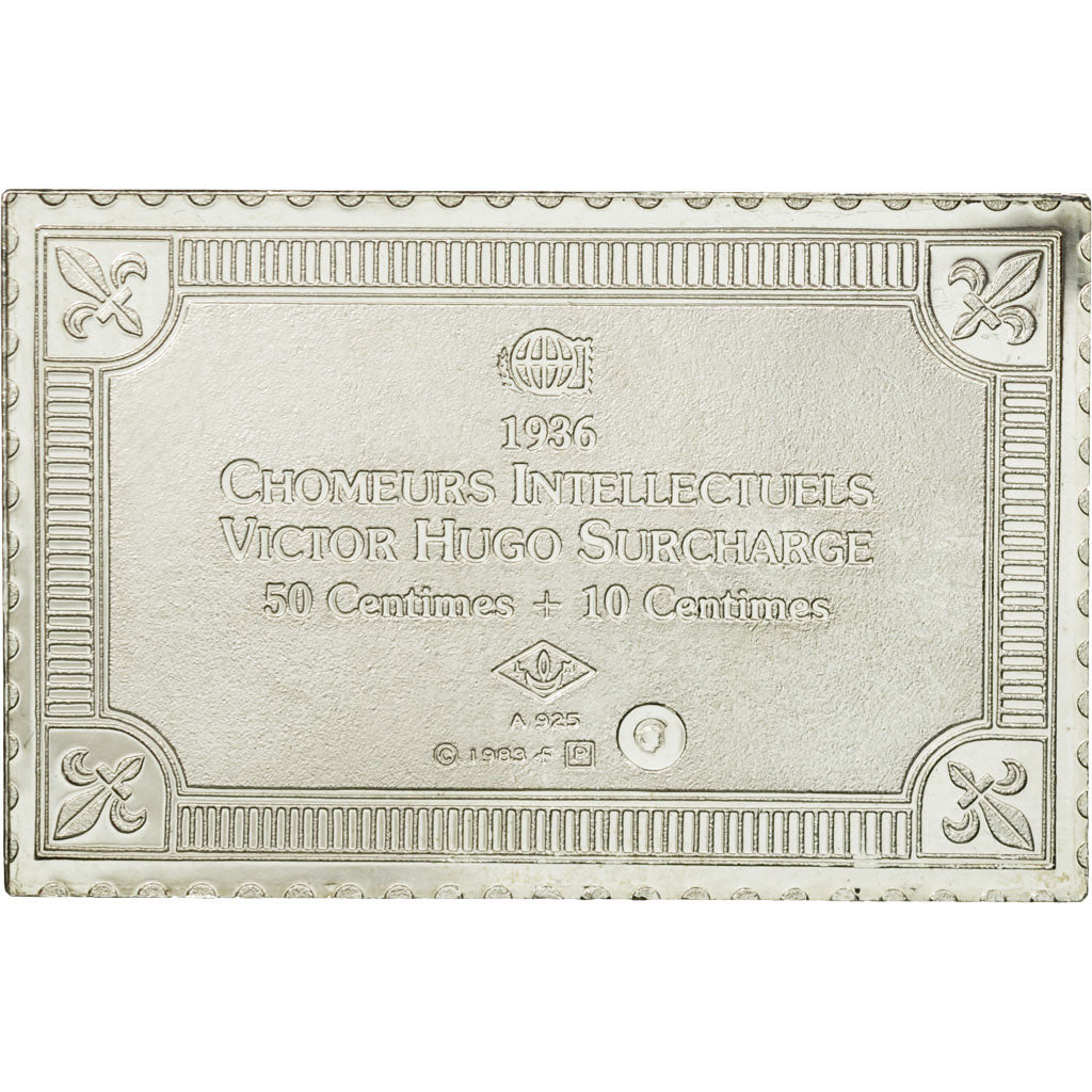 France, Medal, Timbre, Chomeur Intellectuels, Victor Hugo Surchargé, 1983