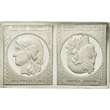 France, Médaille, Timbre, Cérès, Tête-Bêche, 1981, FDC, Argent