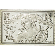 France, Medal, Timbre, Pour l'Art et la Pensée, 1983, MS(65-70), Silver