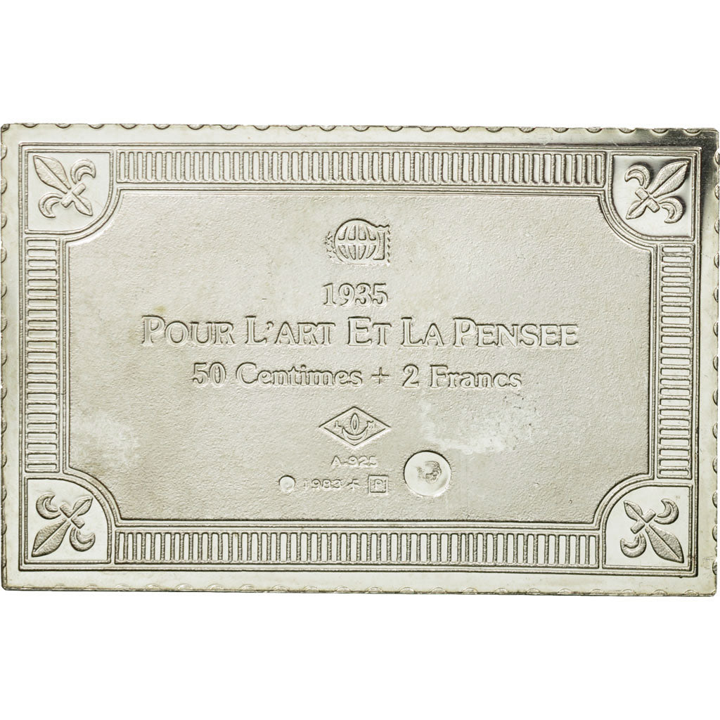 France, Medal, Timbre, Pour l'Art et la Pensée, 1983, MS(65-70), Silver