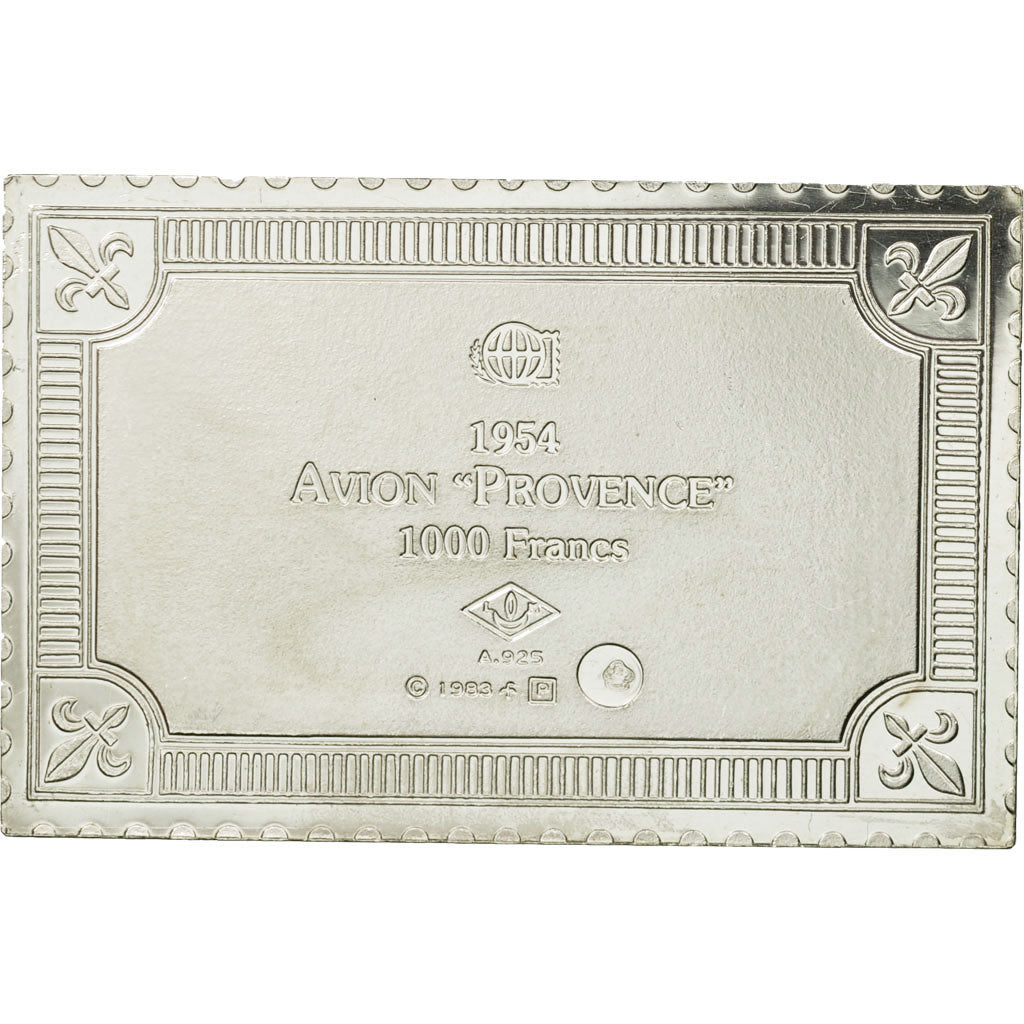 Francia, medaglia, Timbre, Poste Aérienne, Provence, 1983, FDC, Argento