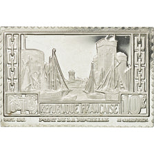 France, Médaille, Timbre, Port de La Rochelle, 10 Francs, 1983, FDC, Argent