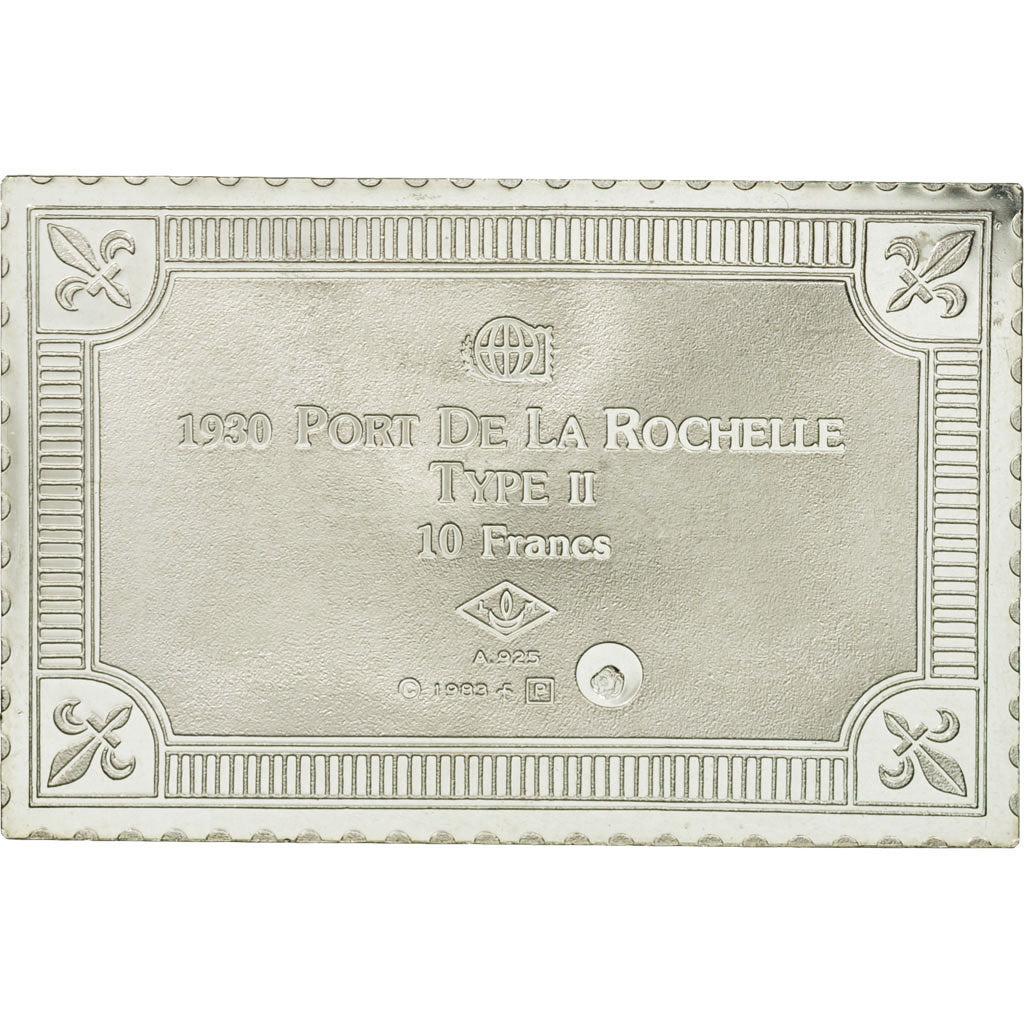 France, Médaille, Timbre, Port de La Rochelle, 10 Francs, 1983, FDC, Argent