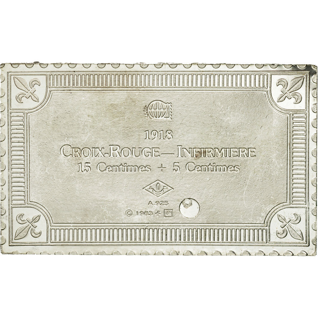 France, Medal, Timbre, Croix-Rouge, Infirmière, 1983, MS(65-70), Silver