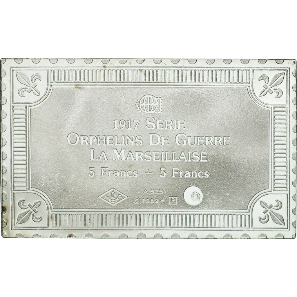 Francja, Medal, Timbre, Orphelins de Guerre, La Marseillaise, 1982, MS(65-70)