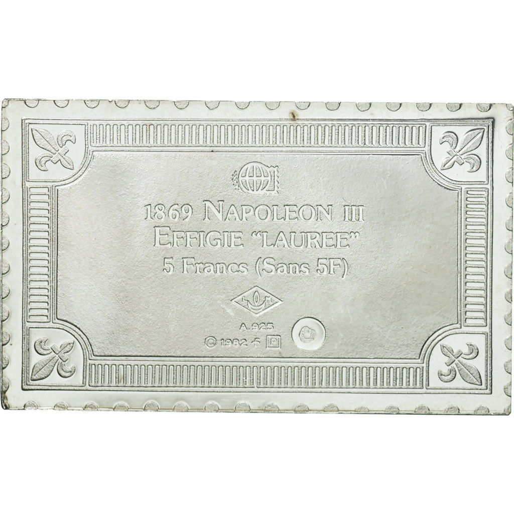 France, Medal, Timbre, Napoléon III, Effigie Laurée, 5 Francs, 1982