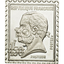 France, Medal, Timbre, Pasteur Surchargé, 10 Francs sur 1.50 franc, 1983