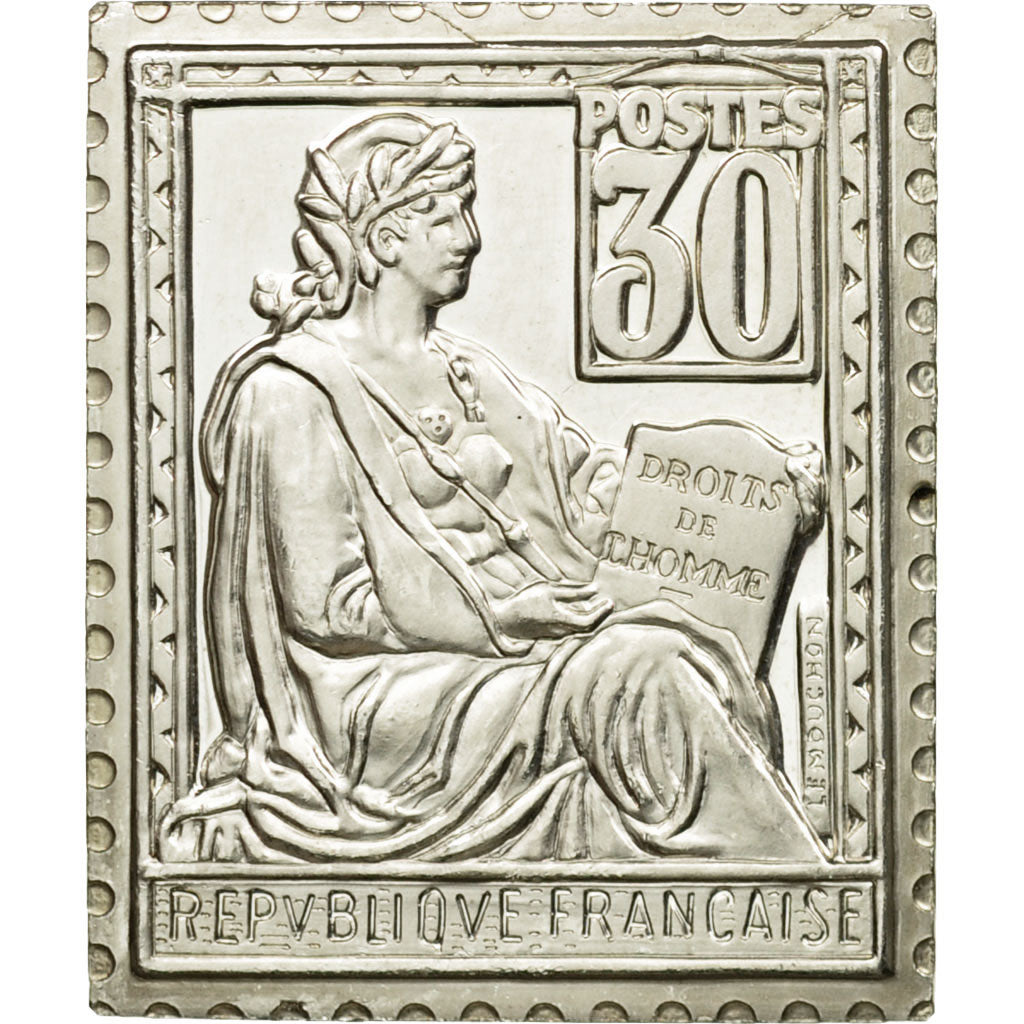 Frankreich, Medaille, Timbre, Type Mouchon, 30 Centimes, 1982, STGL, Silber