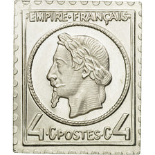 France, Médaille, Timbre, Napoléon III, Effigie Laurée, 4 Centimes, 1982