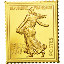 France, Medal, Timbre, Bicentenaire, 35 Centimes, MS(65-70), Vermeil