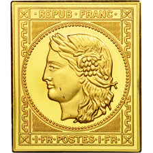 Frankreich, Medaille, Timbre, Bicentenaire, Un Franc, STGL, Vermeil