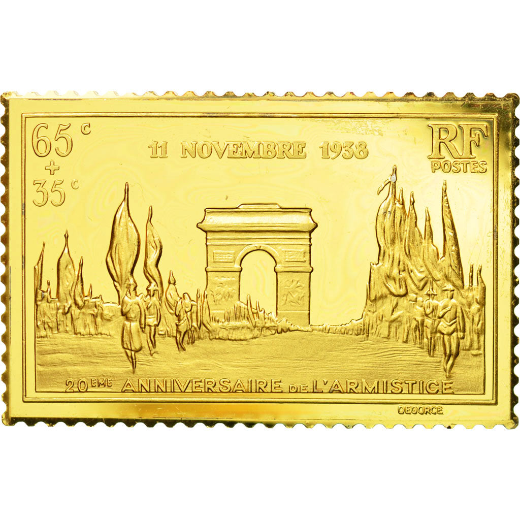 Frankrijk, Medaille, Timbre, Bicentenaire, 20ème Anniversaire de l'Armistice