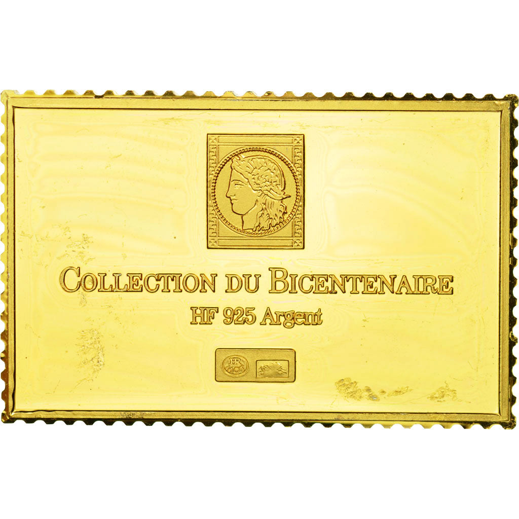 Francia, medalla, Timbre, Bicentenaire, La Marseillaise, 40 Centimes, FDC, Oro