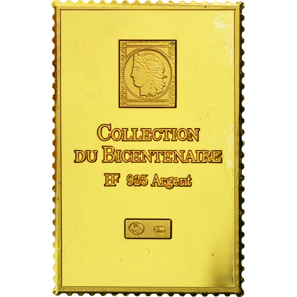 France, Medal, Timbre, Bicentenaire, Libération, 4 Francs, MS(65-70), Vermeil