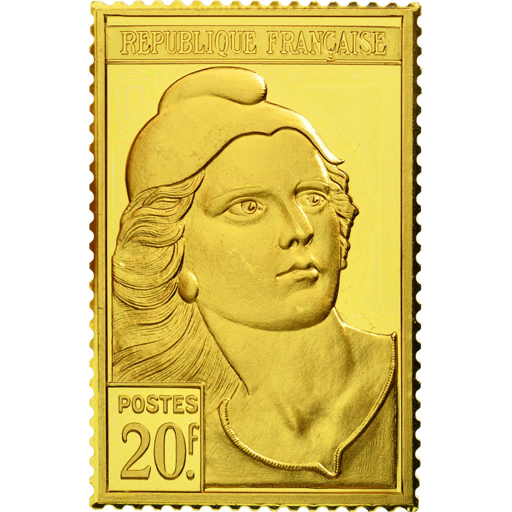 Francia, medaglia, Timbre, Bicentenaire, Postes, 20 Francs, FDC, Vermeil