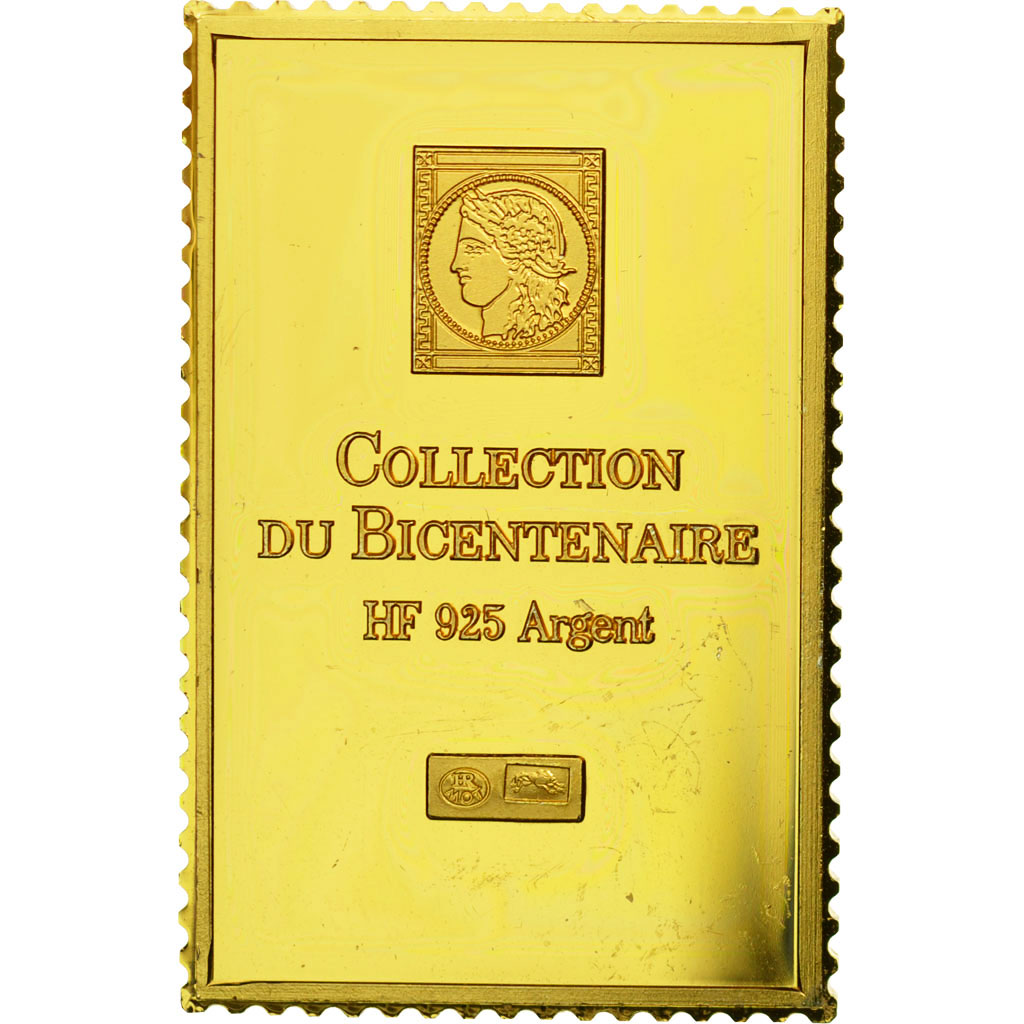 Francia, medaglia, Timbre, Bicentenaire, Postes, 20 Francs, FDC, Vermeil