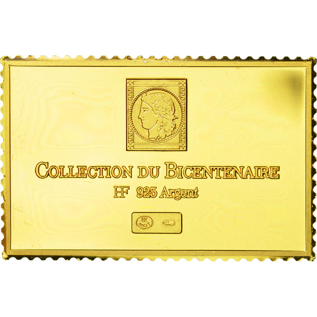 France, Medal, Timbre, Bicentenaire, Libération, 4 Francs, MS(65-70), Vermeil