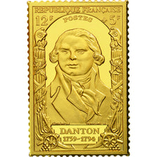 France, Médaille, Timbre, Bicentenaire, Danton, FDC, Vermeil