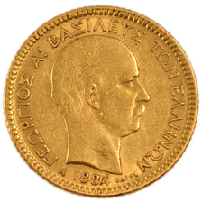 Grecia, 10 Drachma, 1884, Paris, SPL-, Oro, KM:49