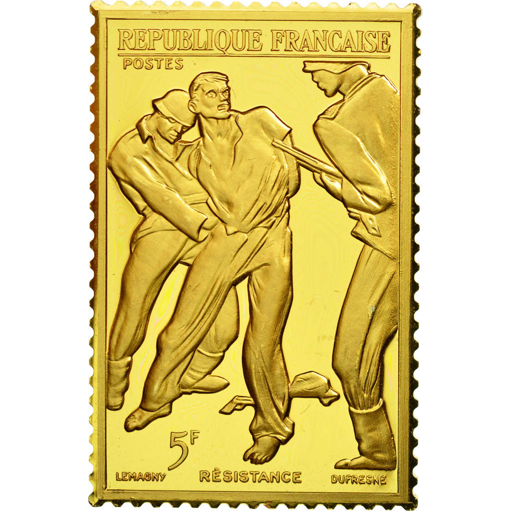 Francia, medaglia, Timbre, Bicentenaire, Résistance, FDC, Vermeil