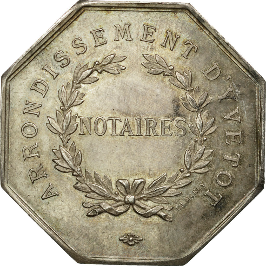 France, Token, Notaires de l'Arrondissement d'Yvetot, Marey, AU(55-58), Silver
