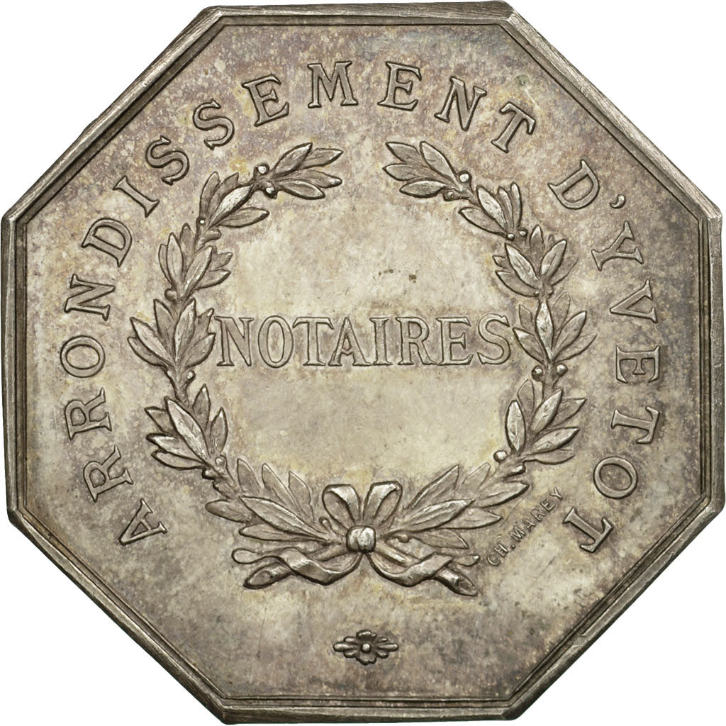 France, Jeton, Notaires de l'Arrondissement d'Yvetot, Marey, SUP+, Argent