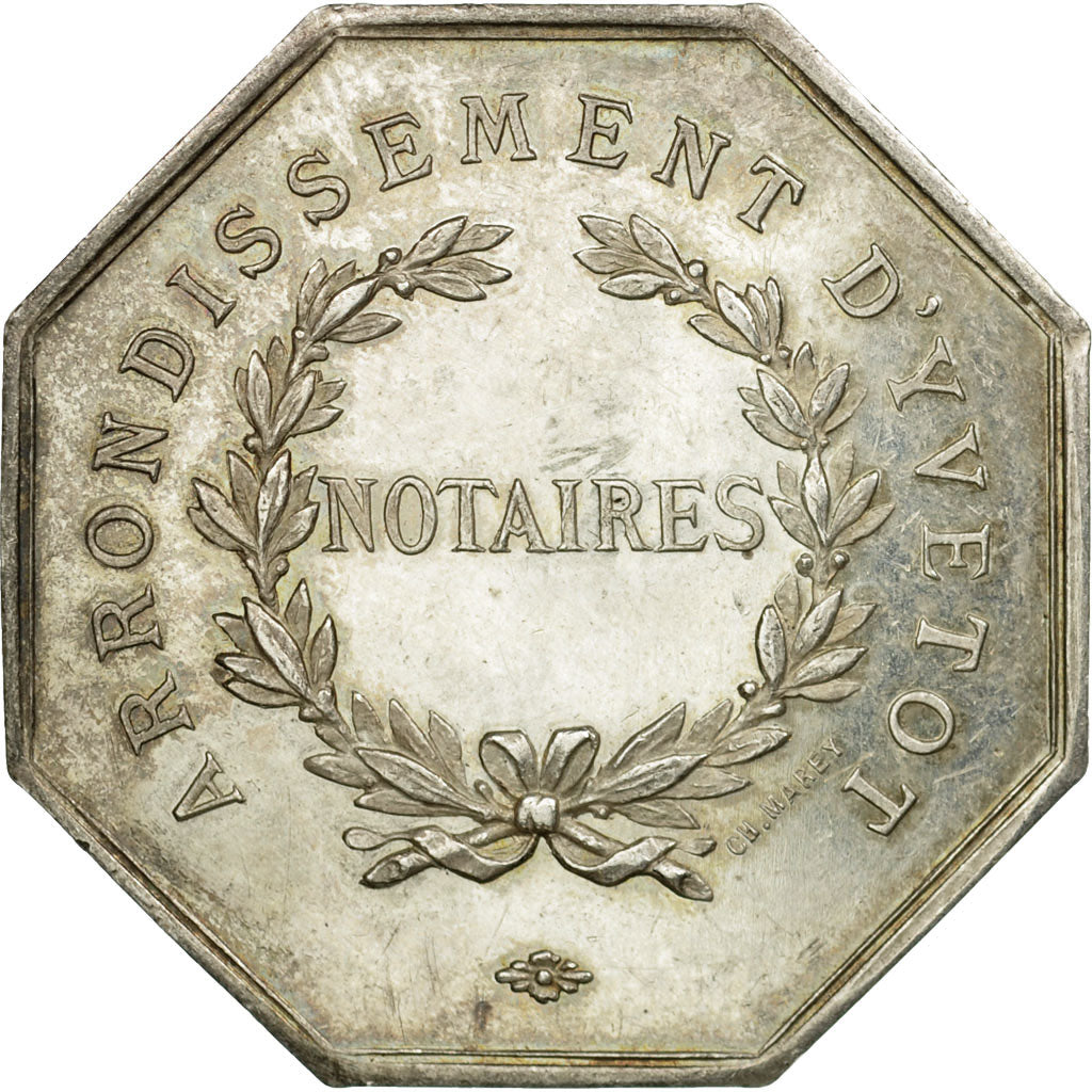 France, Jeton, Notaires de l'Arrondissement d'Yvetot, Marey, SUP+, Argent