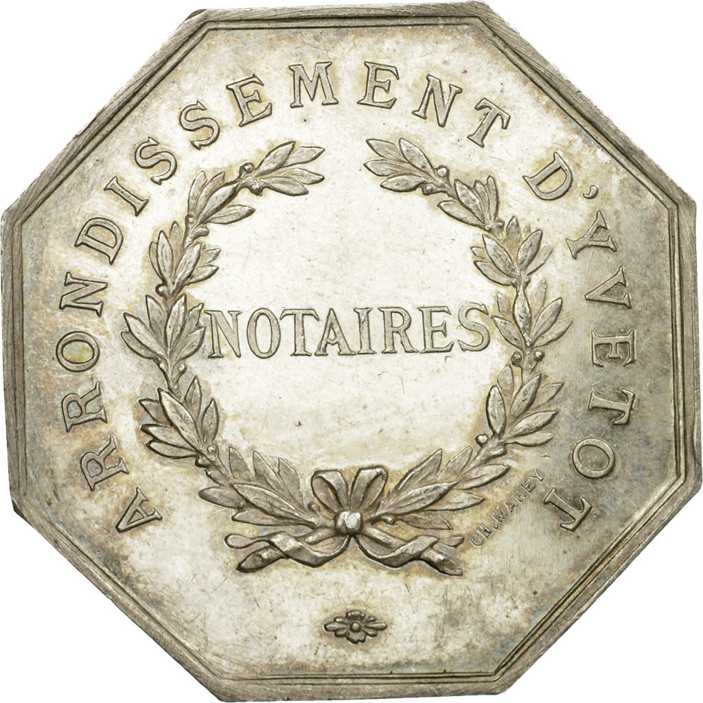 Francia, Token, Notaires de l'Arrondissement d'Yvetot, Marey, SPL-, Argento