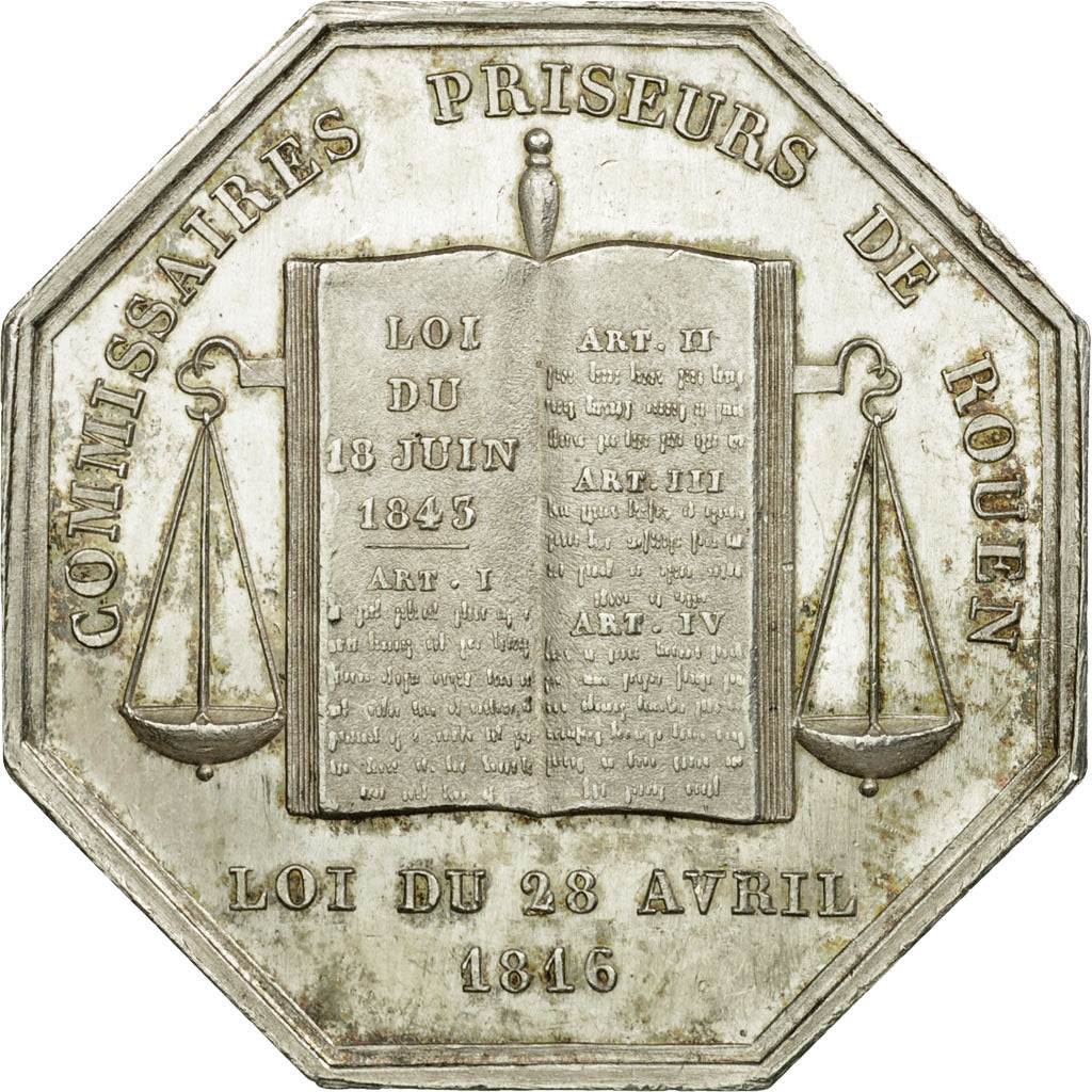France, Token, Henri II, Commissaires Priseurs de Rouen, 1816, Borrel.A
