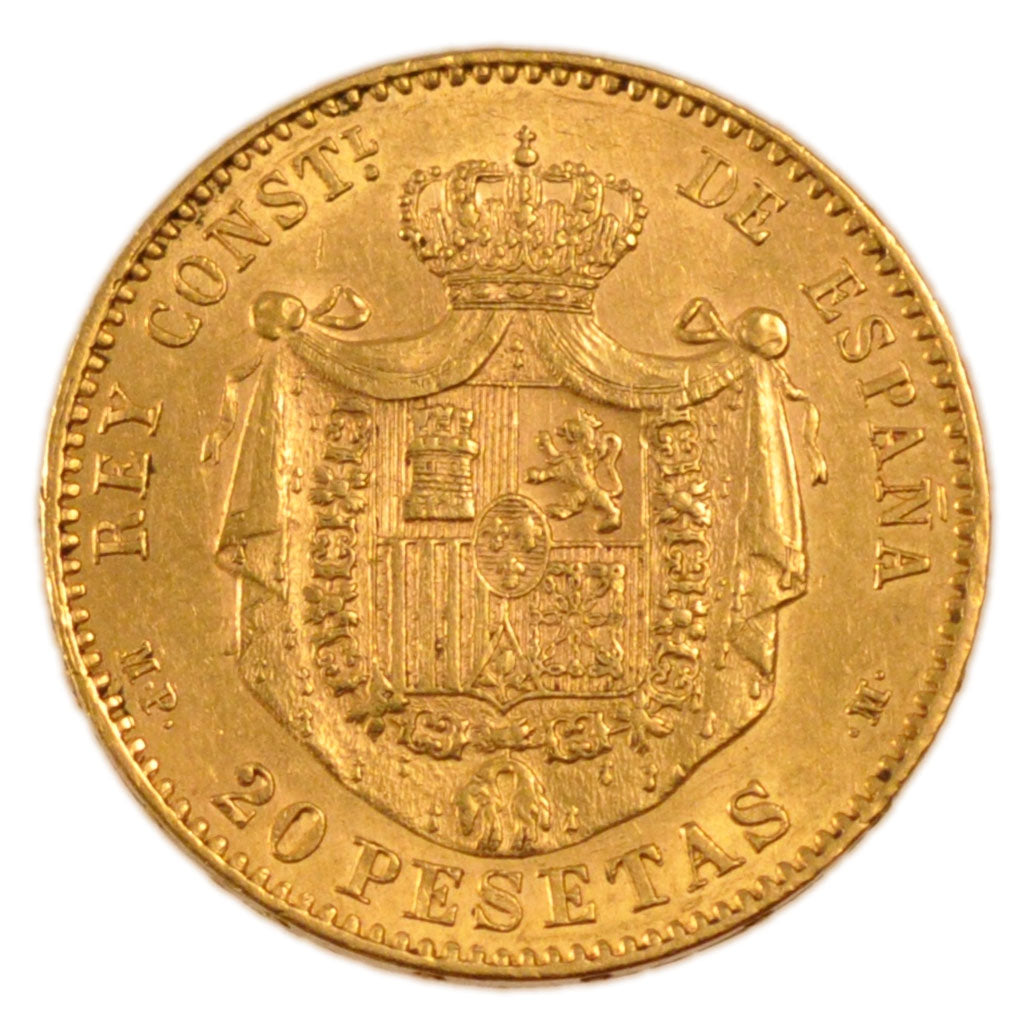 Spagna, Alfonso XIII, 20 Pesetas, 1890, Madrid, SPL-, Oro, KM:693