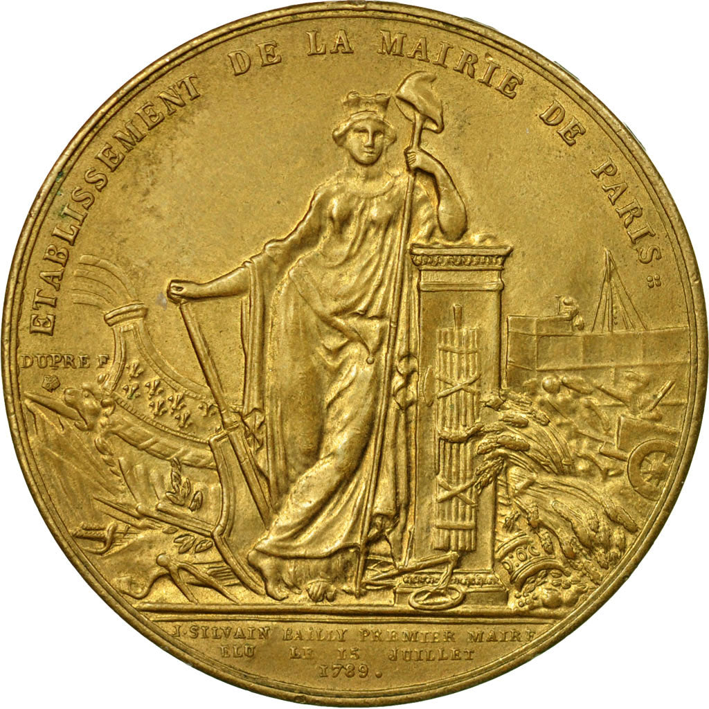 France, Médaille, Louis XVI, Etablissement de la Mairie de Paris, Duvivier