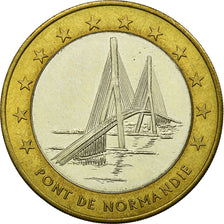 France, Medal, 10 Euro, Ville du Havre, Pont de Normandie, 1996, MS(65-70)