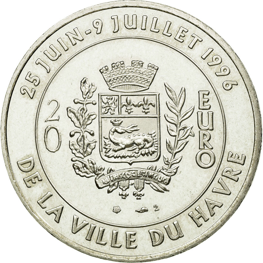 France, Médaille, 20 Euro, Ville du Havre, Pont de Normandie, 1996, FDC, Argent