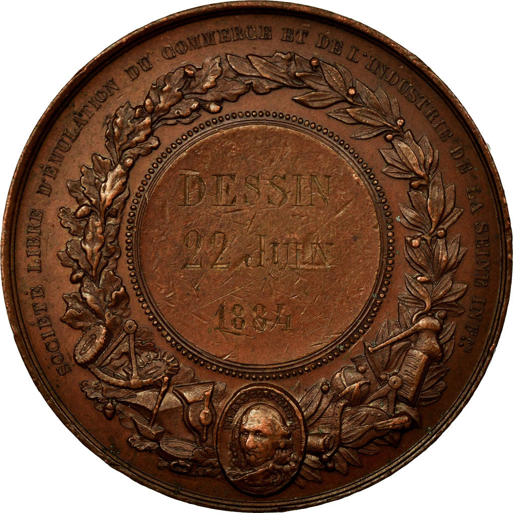 France, Medal, Société Libre d'émulation du Commerce, Seine Inférieure