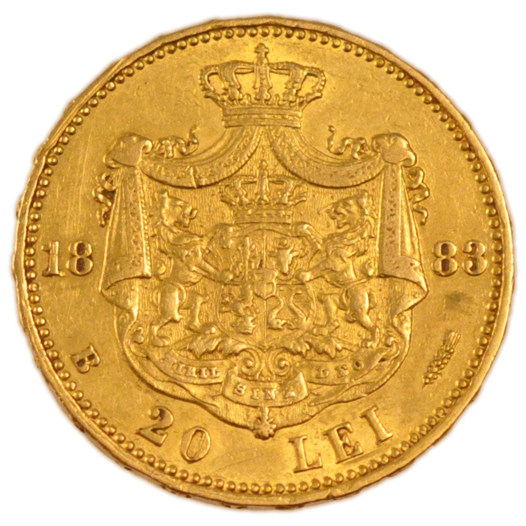 Romania, Carol I, 20 Lei, 1883, Bucarest, SPL-, Oro, KM:20