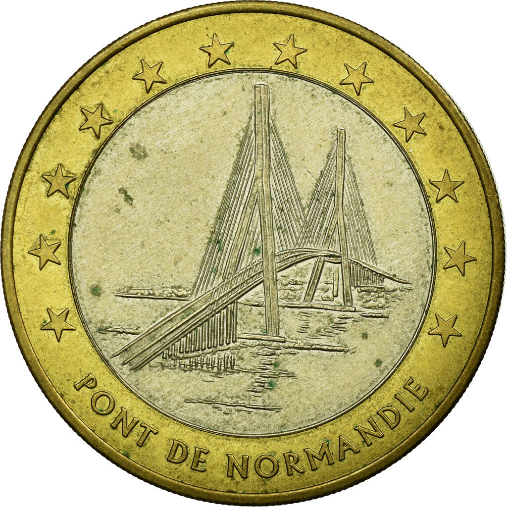 France, Medal, 10 Euro, Ville du Havre, Pont de Normandie, 1996, MS(63)