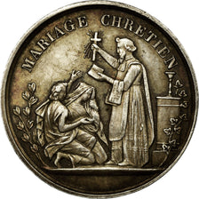 France, Médaille, Religion, Mariage Chrétien, SUP, Argent