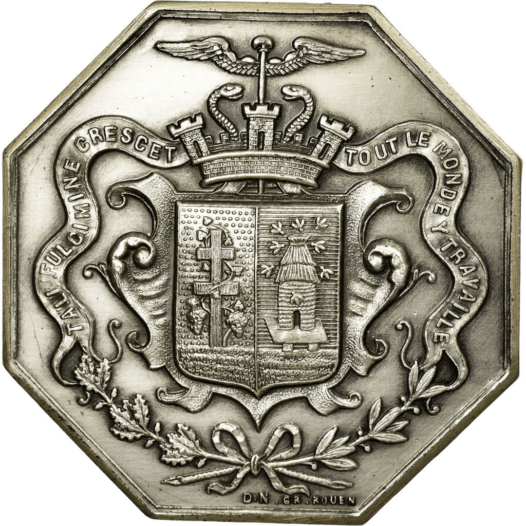 France, Token, Chambre de Commerce d'Elbeuf, 1862, MS(65-70), Silver