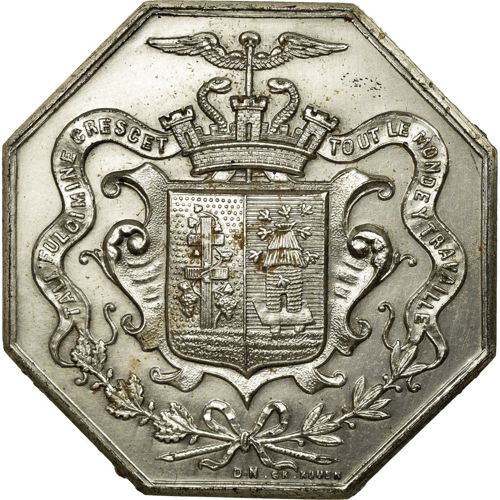 France, Token, Chambre de Commerce d'Elbeuf, 1862, MS(60-62), Silver