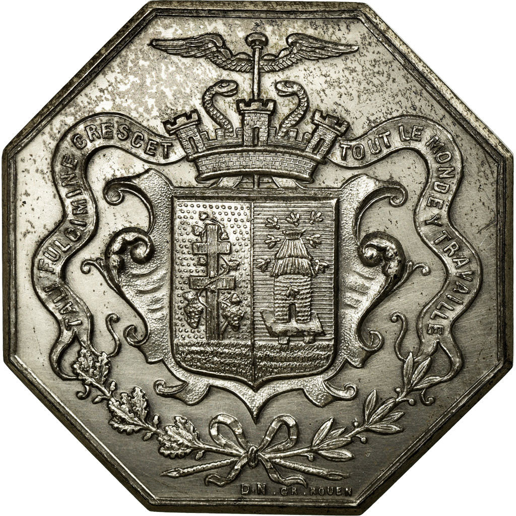 France, Token, Chambre de Commerce d'Elbeuf, 1862, MS(60-62), Silver