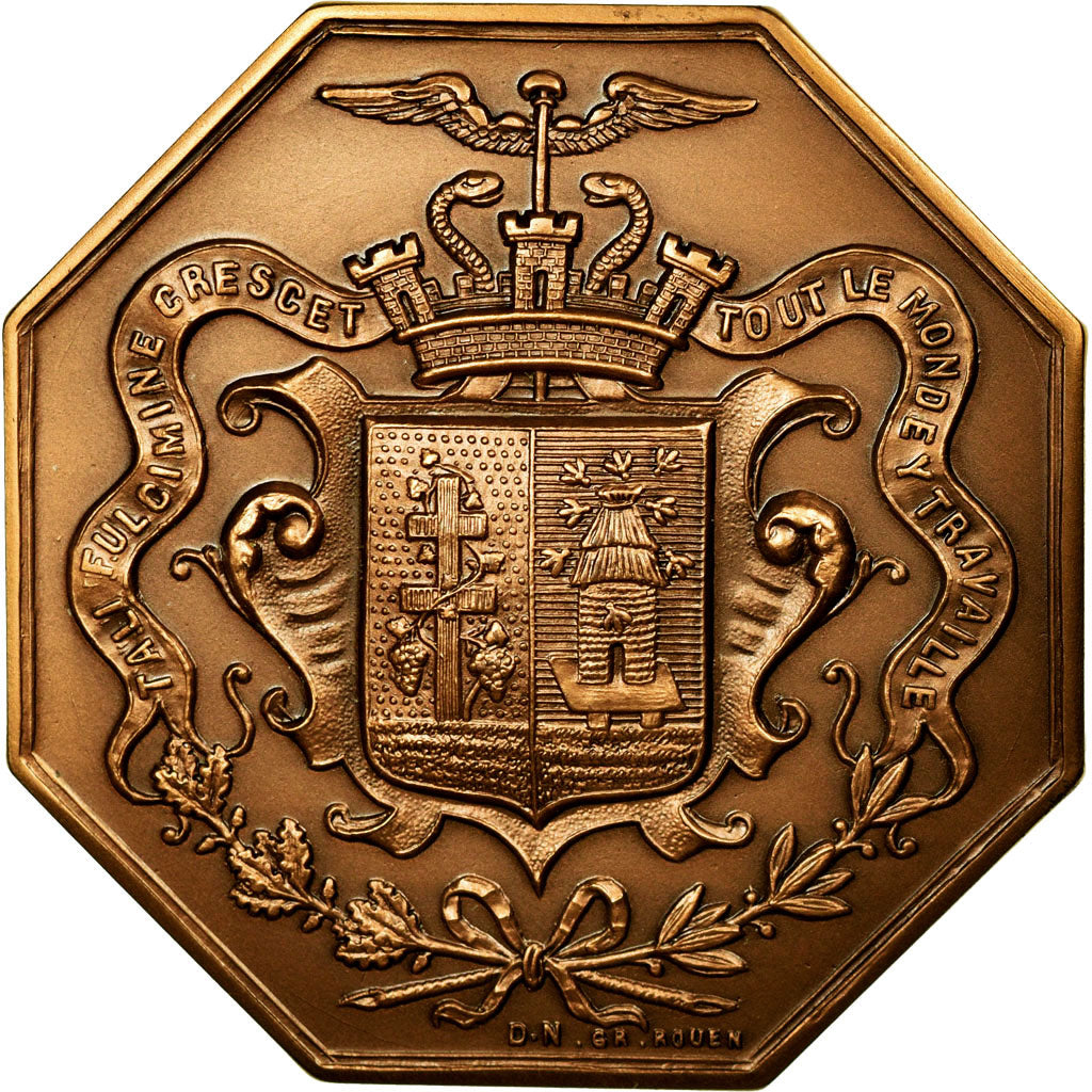 France, Token, Chambre de Commerce d'Elbeuf, 1862, MS(64), Bronze